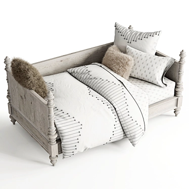 Elegant Zoe Daybed with Luxurious Accessories 3D model image 1 