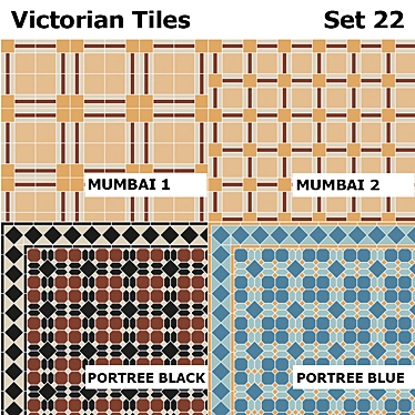 Elegant Victorian Tile Collection 3D model image 1 