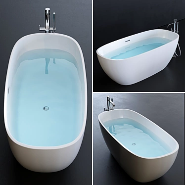 Luxury Acrylic Oval Bathtub - GALASSIA MEG11 3D model image 1 