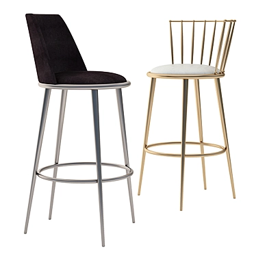 Sleek Aurora Stool for Modern Spaces 3D model image 1 