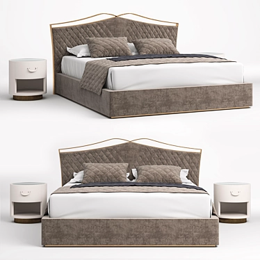 Cantori Double Bed: Elegant and Versatile 3D model image 1 