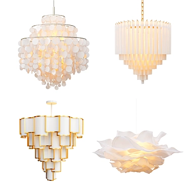 Elegant Illumination: Four Exclusive Chandeliers! 3D model image 1 