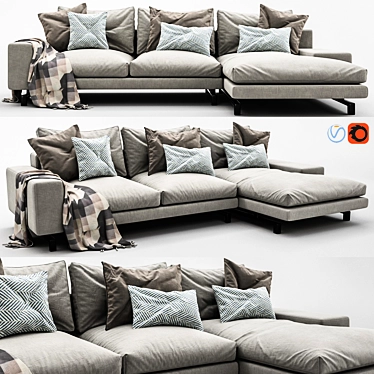 Modern Minotti Sherman Chaise Lounge 3D model image 1 