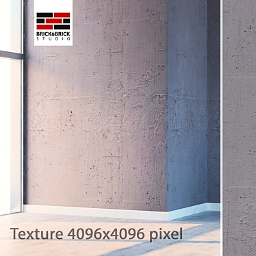 Seamless Concrete Wall Texture 3D model image 1 