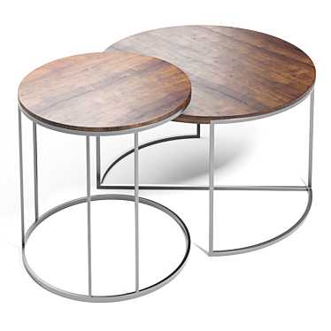 OPRIME Coffee Table 5: Elegant Wood & Metal Design 3D model image 1 