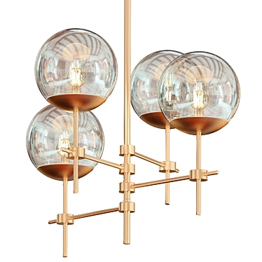 Elegant Crystal Pendant Chandelier 3D model image 1 