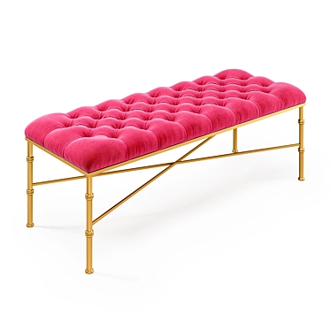 Luxurious Kylie Velvet Bench 3D model image 1 