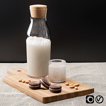 Creamy Almond Milk Bundle with Cookies 3D model image 1 