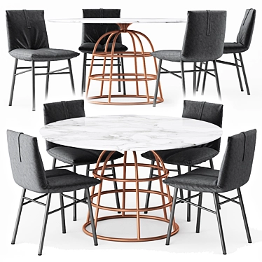 Elegant Dining Set: Bonaldo PIL Chair & MASS TABLE 3D model image 1 