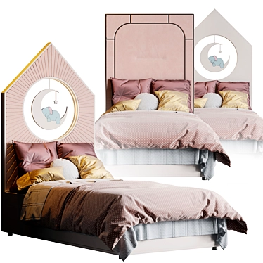 Dreamy Elephant Kids' Bedroom Set 3D model image 1 