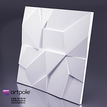 ROCK Gypsum 3D Panel - Artistic Elegance for any Space 3D model image 1 