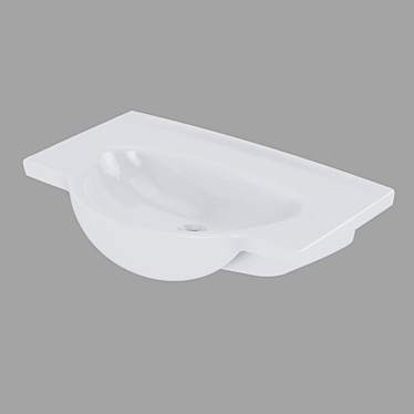 Sleek White Inset Sink: NATI 70 3D model image 1 