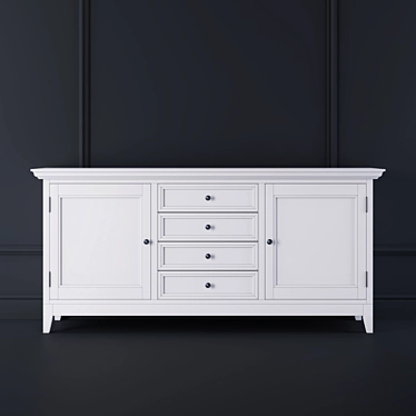 Elegant Oak Chest: Versatile Storage Solution 3D model image 1 