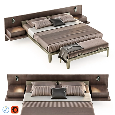 Modern Poliform Bedroom Set 3D model image 1 