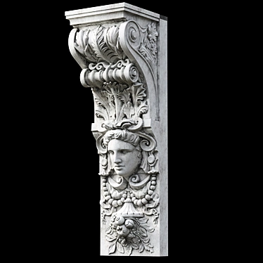 Parisian Man Head Corbel Bracket 3D model image 1 