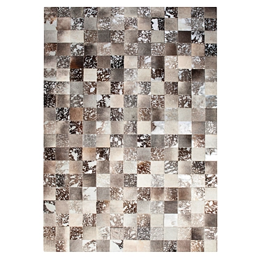 Fur Fusion Gray Patchwork Carpet 3D model image 1 