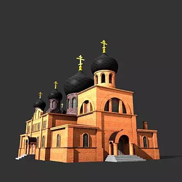 Miniature Church Model: 28x24x22m 3D model image 1 