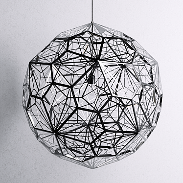 Etch Web Steel Pendant: Contemporary Steel Lighting 3D model image 1 