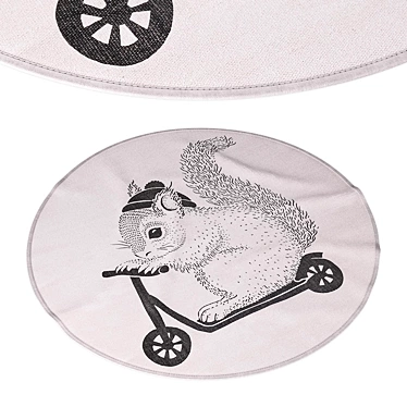 Bloomingville Squirrel Round Rug 3D model image 1 