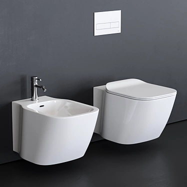 Essence-C Wall-Hung WC & Bidet 3D model image 1 