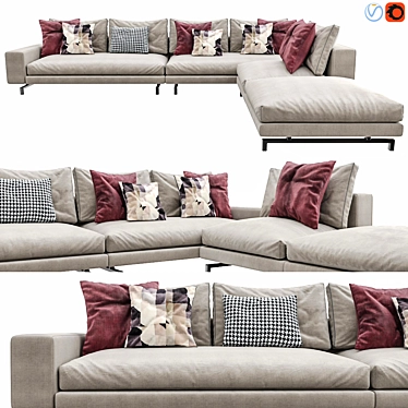 Elegant Minotti Sherman Sofa Set 3D model image 1 
