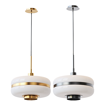 Sleek Glass Pendant Lamp, Lampatron CLAS 3D model image 1 