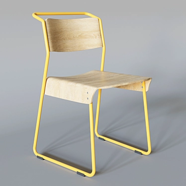 High-Quality 3D Canteen Chair 3D model image 1 