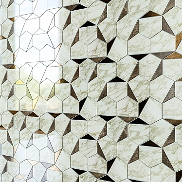 Marvel Edge Gold Hex Tiles 3D model image 1 