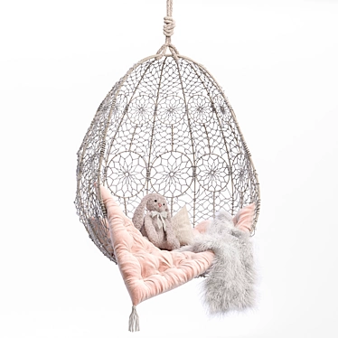 Boho-inspired Hanging Chair 3D model image 1 