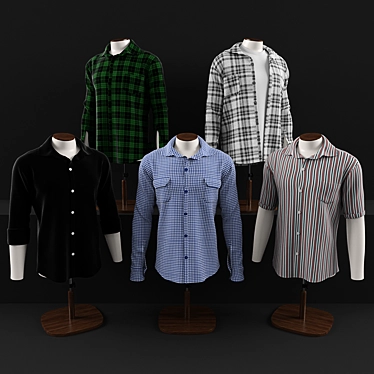 Mannequin Display Shirts Set 3D model image 1 