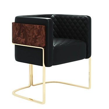 Luxurious Nura Dining Chair: Elegant Design & Comfort 3D model image 1 