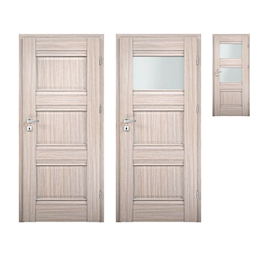 Elegant Gray Oak Interior Doors 3D model image 1 