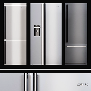 Sleek Smeg Fridges: Classic & Standart 3D model image 1 