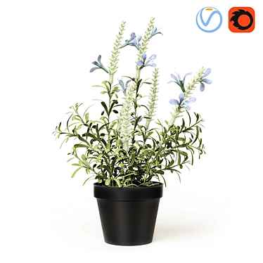 Title: Realistic Artificial Lavender Plant 3D model image 1 