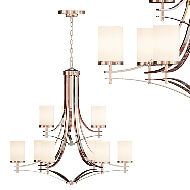Satin Nickel Colton Chandelier 3D model image 1 