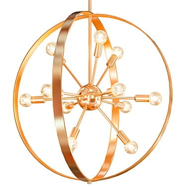 Elegant Marly Warm Brass Chandelier 3D model image 1 