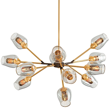 Elegant Antique Brass Pendant 3D model image 1 