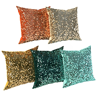 Sparkling Glam Pillows 3D model image 1 