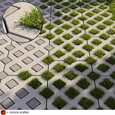 Eco Grass Parking Solution 3D model image 1 