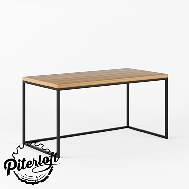 Rustic Loft Dining Table 3D model image 1 