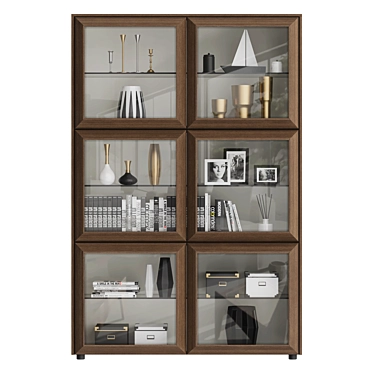 Elegant Porada Kvadro Bookshelf 3D model image 1 