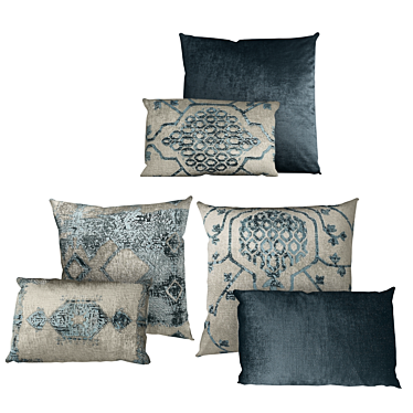 Velvet Oushak Cushion Covers - Luxurious Designs 3D model image 1 