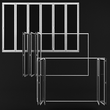 Versatile Folding Door: 3D Max 2012-2016, OBJ, FBX 3D model image 1 