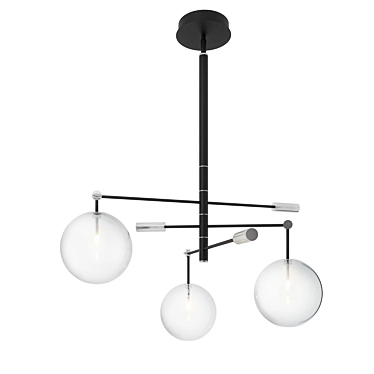 Sleek Minimalist LED Chandelier 3D model image 1 