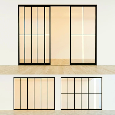 Modern Sliding Partition Door 3D model image 1 