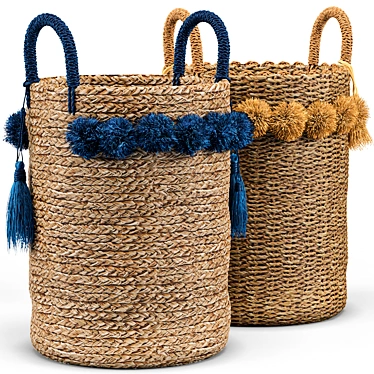 Coastal Charm Tassel Basket 3D model image 1 