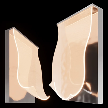 Sleek Rinkle LED Wall Sconce 3D model image 1 