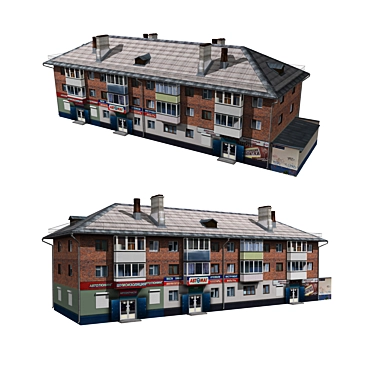 Versatile House & Shop Combo 3D model image 1 