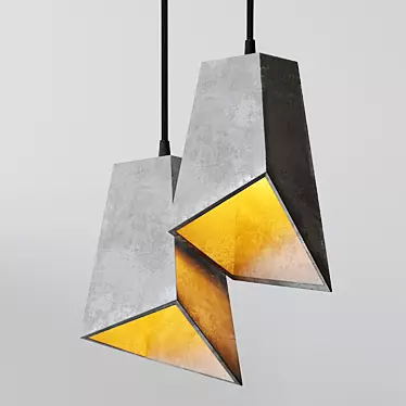 Minimalist Concrete Pendant Light 3D model image 1 