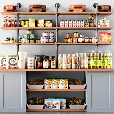 Supermarket Showcase: Food, Drinks, Juice & More 3D model image 1 